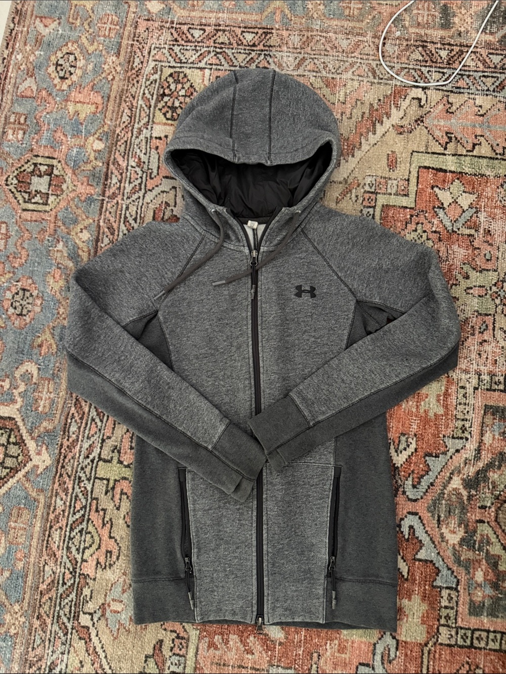 Under Armour Dark Gray Full-Zip Hooded Jacket XS